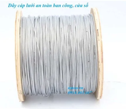 Dây cáp bọc nhựa tự lắp lưới an toàn ban công 2 ly, 3 ly, 4 ly, 5 ly