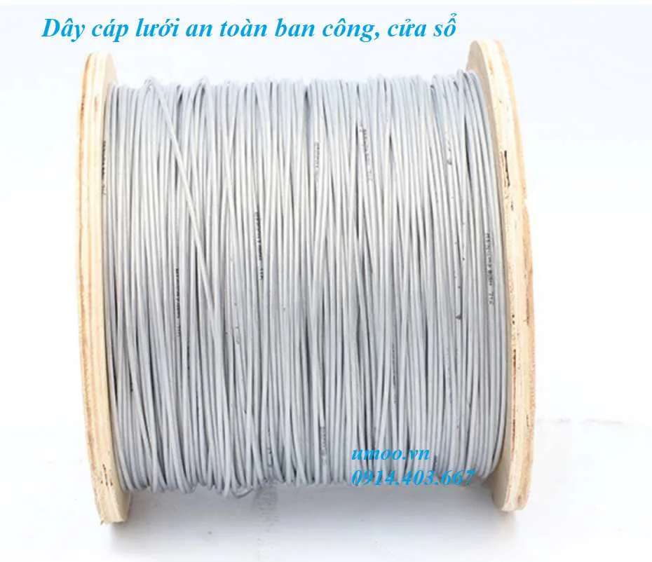 Dây cáp bọc nhựa tự lắp lưới an toàn ban công 2 ly, 3 ly, 4 ly, 5 ly