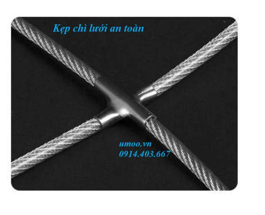 Kẹp chì lưới an toàn, kẹp chữ thập, khóa cáp chữ thập lưới an toàn ban công, cửa sổ