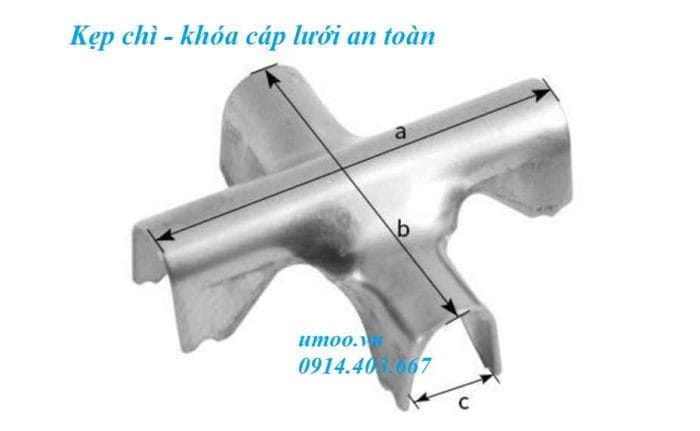 Kẹp chì lưới an toàn, kẹp chữ thập, khóa cáp chữ thập lưới an toàn ban công, cửa sổ