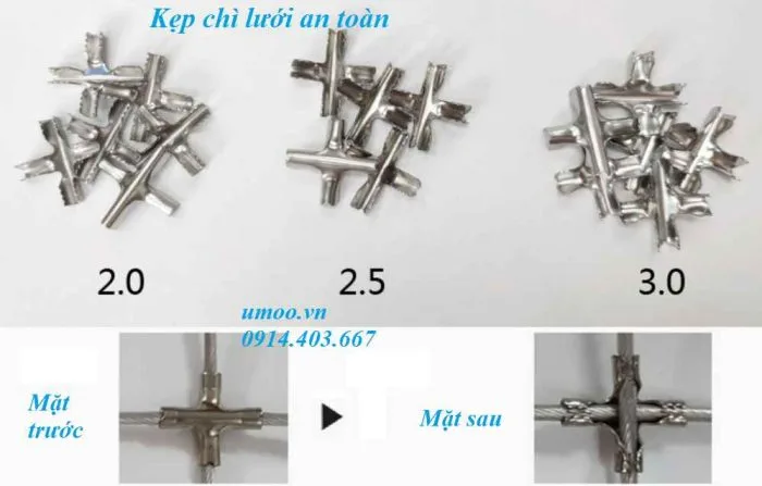 Kẹp chì lưới an toàn, kẹp chữ thập, khóa cáp chữ thập lưới an toàn ban công, cửa sổ