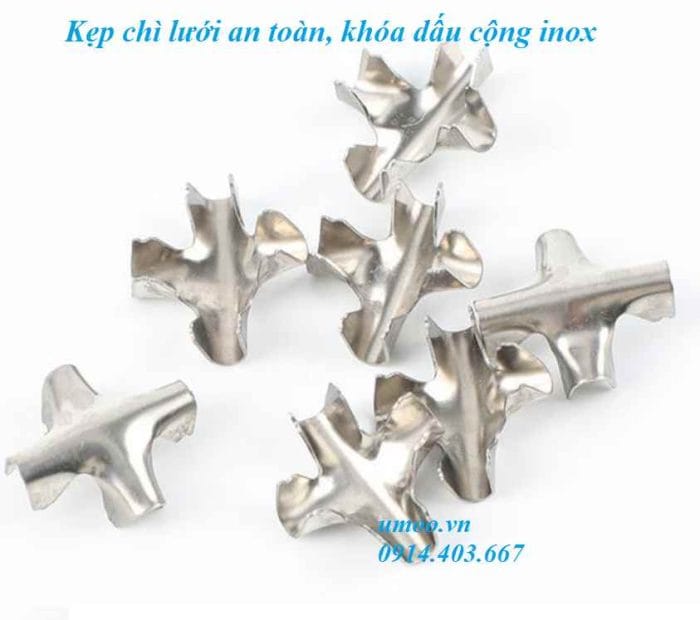 Kẹp chì lưới an toàn, kẹp chữ thập, khóa cáp chữ thập lưới an toàn ban công, cửa sổ