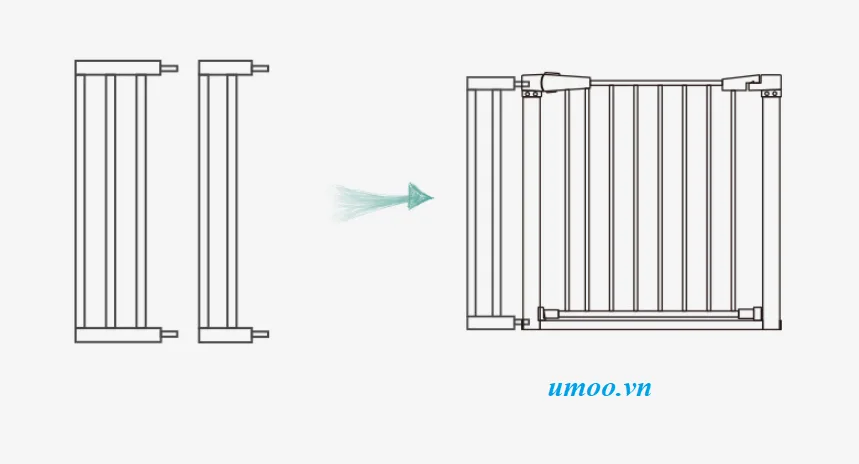 Thanh chắn cầu thang 819 dùng chặn cầu thang, chặn cửa phòng cho bé