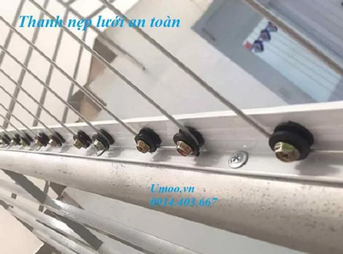 Thanh nẹp lưới an toàn, thanh nhôm định hình lưới an toàn ban công, cửa sổ