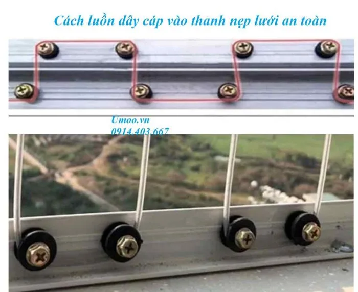 Thanh nẹp lưới an toàn, thanh nhôm định hình lưới an toàn ban công, cửa sổ