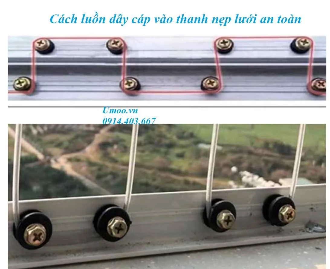 Thanh nẹp lưới an toàn, thanh nhôm định hình lưới an toàn ban công, cửa sổ