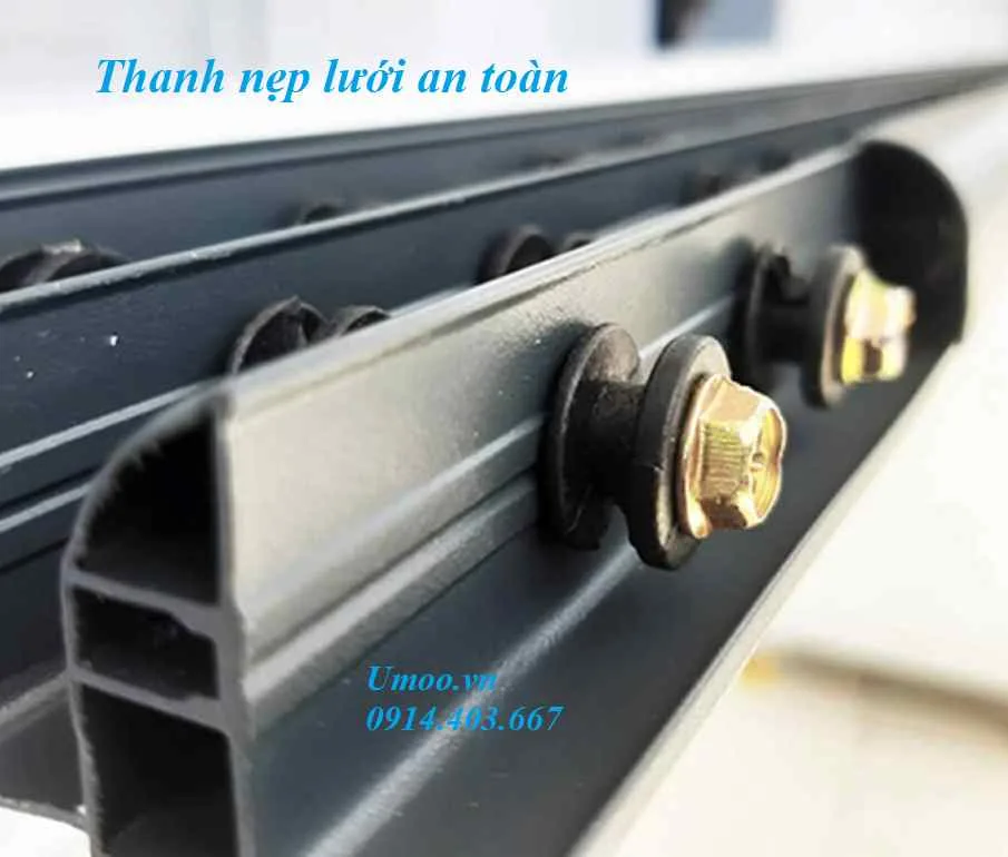 Thanh nẹp lưới an toàn 2 Thanh nẹp lưới an toàn, thanh nhôm định hình lưới an toàn ban công, cửa sổ