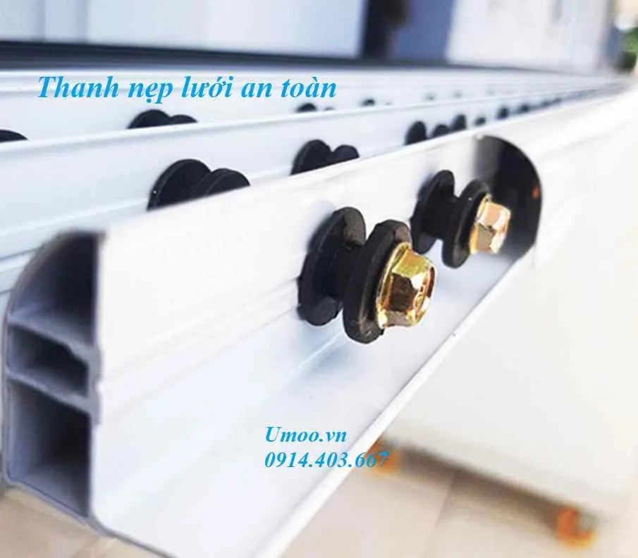 Thanh nẹp lưới an toàn 1 Thanh nẹp lưới an toàn, thanh nhôm định hình lưới an toàn ban công, cửa sổ