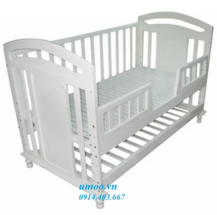 Cũi trẻ em teddy, giường cũi cho bé tedy gỗ sồi tự nhiên