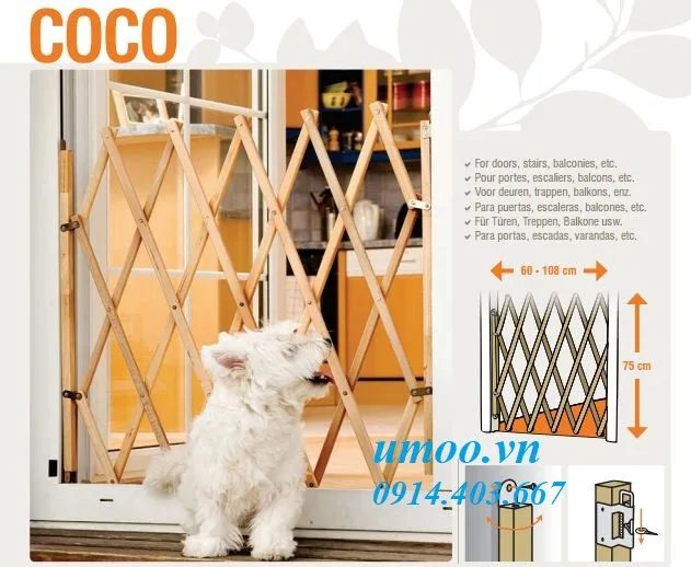 Chắn cửa coco bằng gỗ tự nhiên, dễ lắp đặt