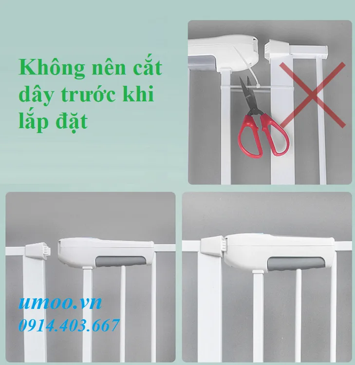 Chắn cửa không khoan 8162 9 Chắn cửa không khoan 8162 không nên cắt dây thít trước khi lắp