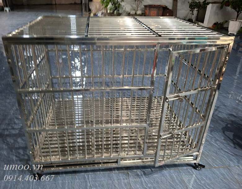 Chuồng chó inox T40 18 Chuồng inox chó to- chuồng chó inox T40