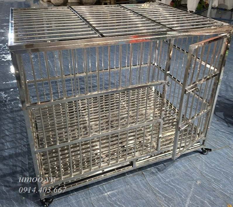 Chuồng chó inox T40 15 Chuồng inox chó to- chuồng chó inox T40