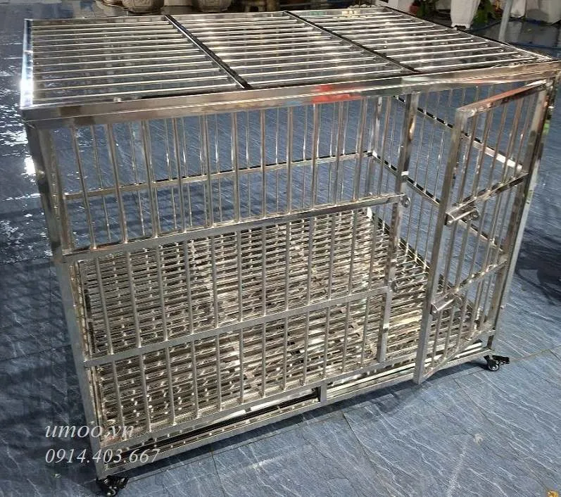 Chuồng chó inox T40 15 Chuồng inox chó to- chuồng chó inox T40