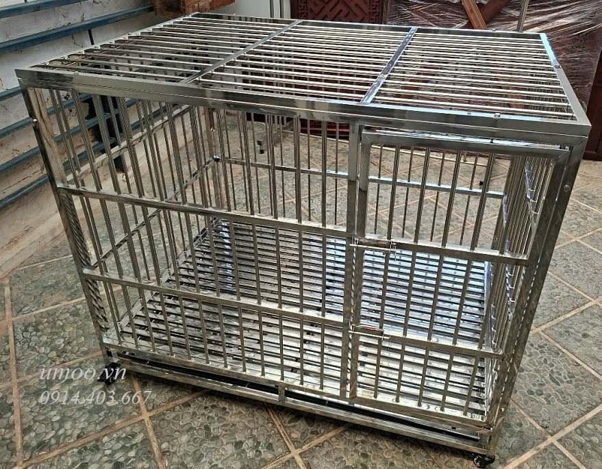 Chuồng chó inox T40 14 Chuồng inox chó to- chuồng chó inox T40