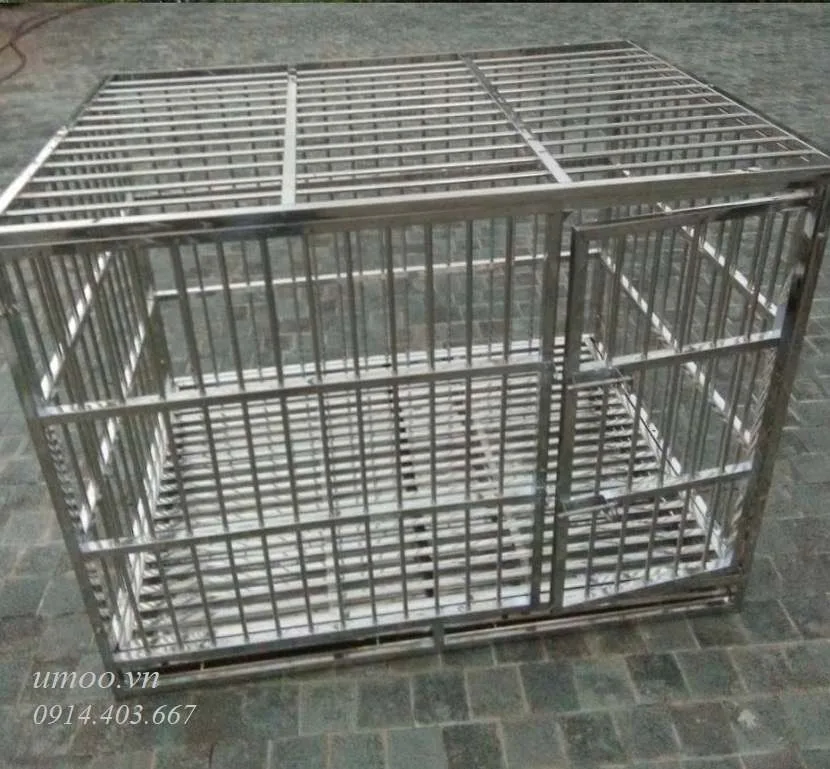 Chuồng chó inox T40 13 Chuồng inox chó to- chuồng chó inox T40