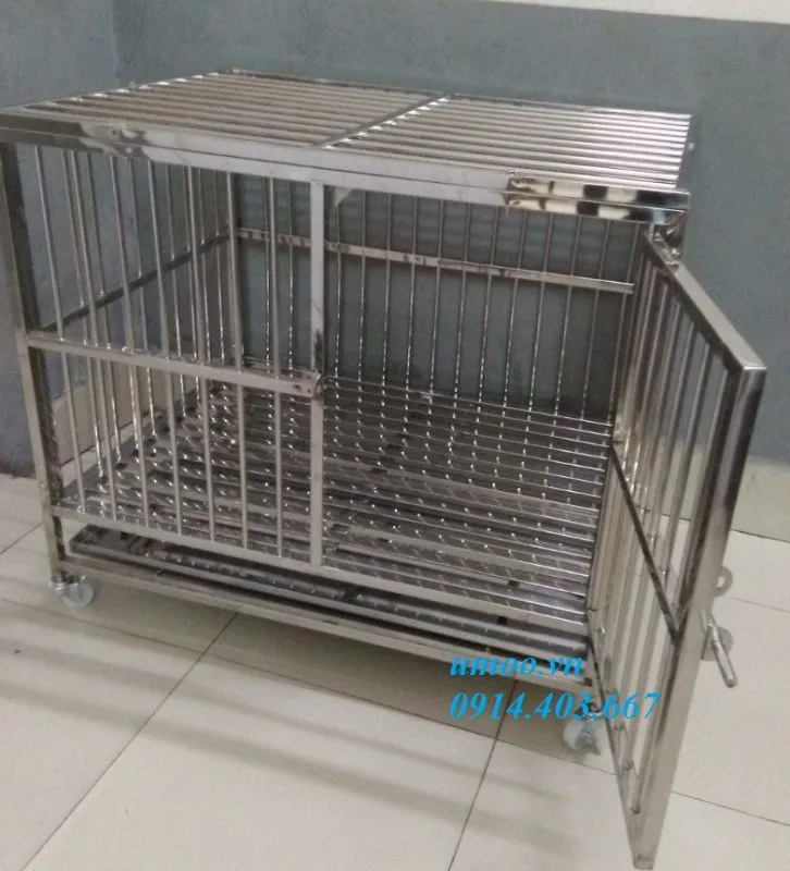 Chuồng chó inox T10 4 Chuồng chó inox T10, chuồng chó mèo từ 5 đến 15kg