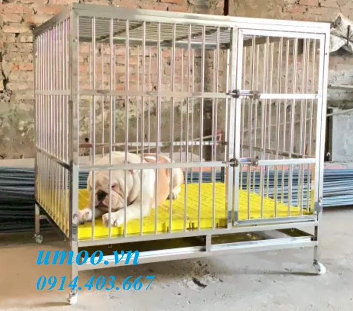 Chuồng chó inox T40 4 Chuồng chó inox T40 dùng cho chó từ 20kg đến 40kg