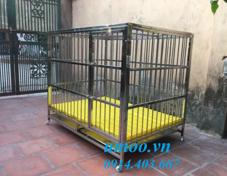 Chuồng chó inox T40 7 Chuồng chó inox T40 dùng cho chó từ 20kg đến 40kg