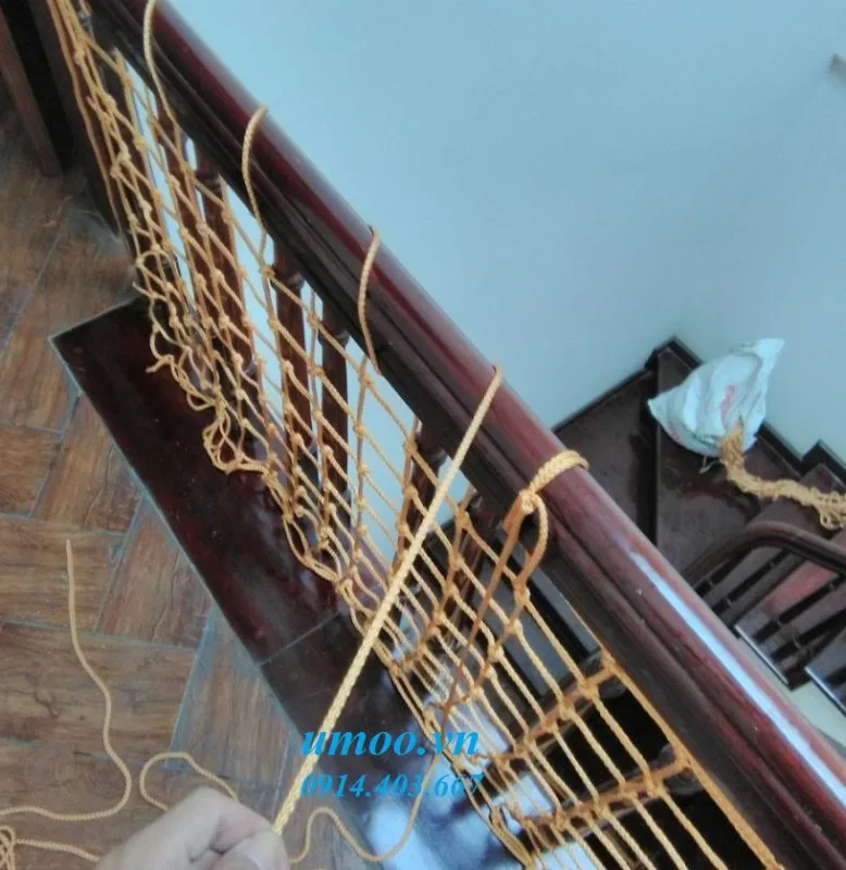 Lưới an toàn cầu thang sợi dù Hoàng Gia 5 cách buộc lưới cầu thang sợi dù