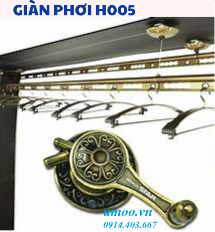 giàn phơi thông minh H005 màu xanh rêu, giàn phơi hòa phát H-005