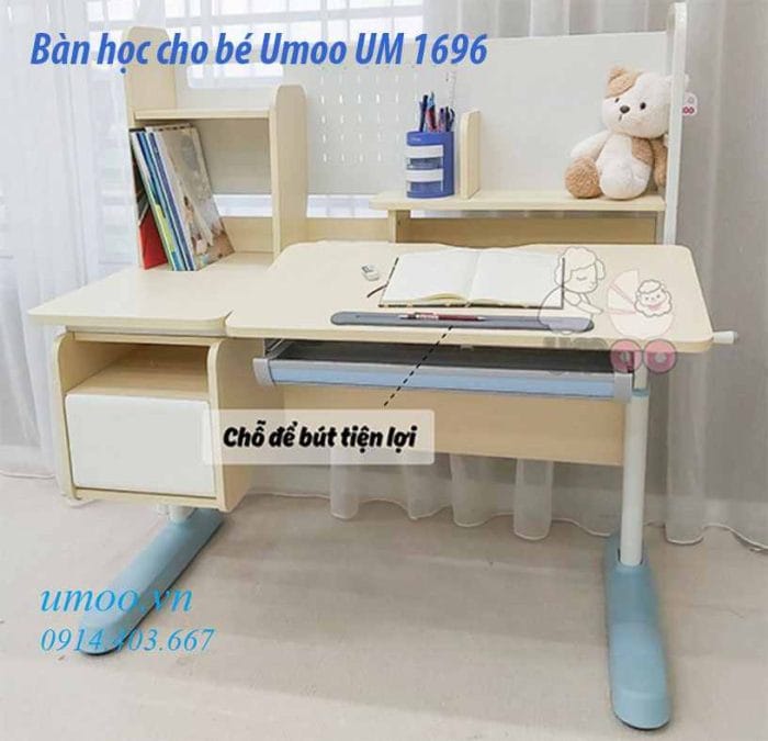 bàn học cho bé Umoo UM 1696, bàn học um1696 chống gù, chống cận