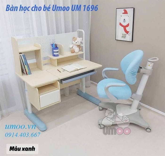 bàn học cho bé Umoo UM 1696, bàn học um1696 chống gù, chống cận