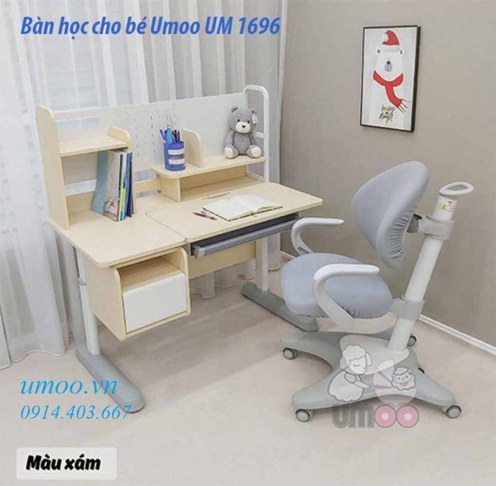 bàn học cho bé Umoo UM 1696, bàn học um1696 chống gù, chống cận