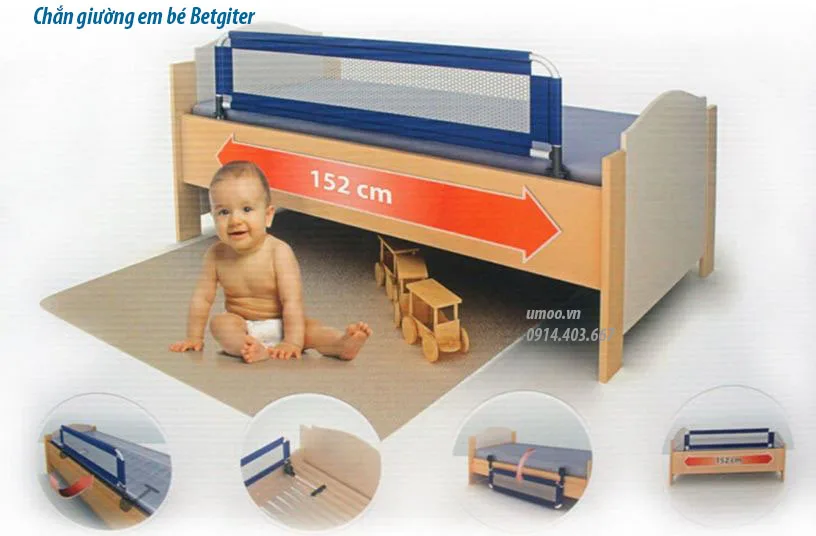 Chắn giường em bé Betgiter 3 Chắn giường em bé Betgiter dài 152cm