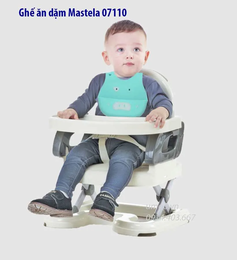 Ghế ăn dặm Mastela 07110 có thể điều chỉnh độ cao, gấp gọn lại được