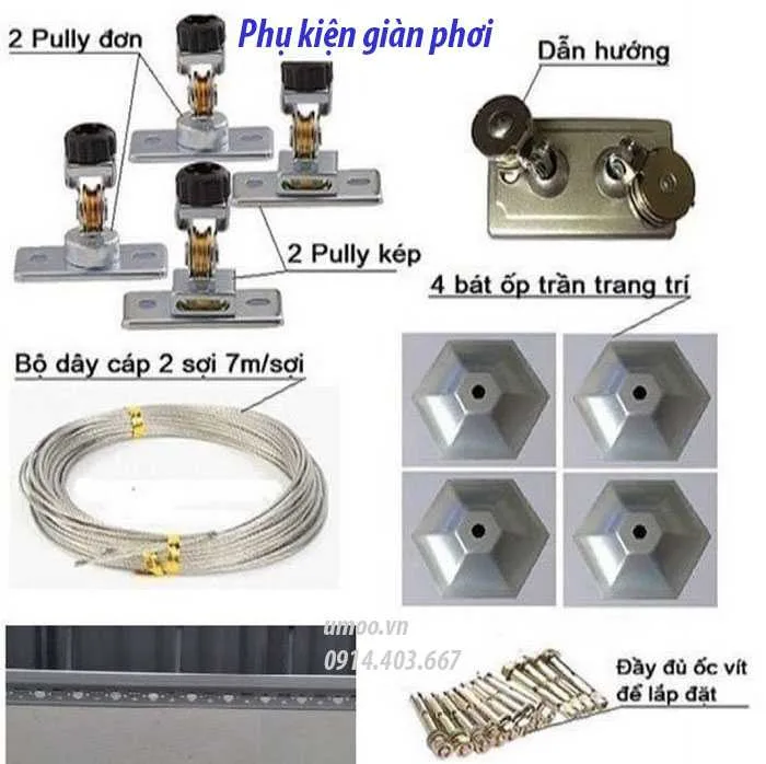 Giàn phơi thông minh HP-003 3 Phụ kiện giàn phơi thông minh, phụ kiện sửa chữa giàn phơi