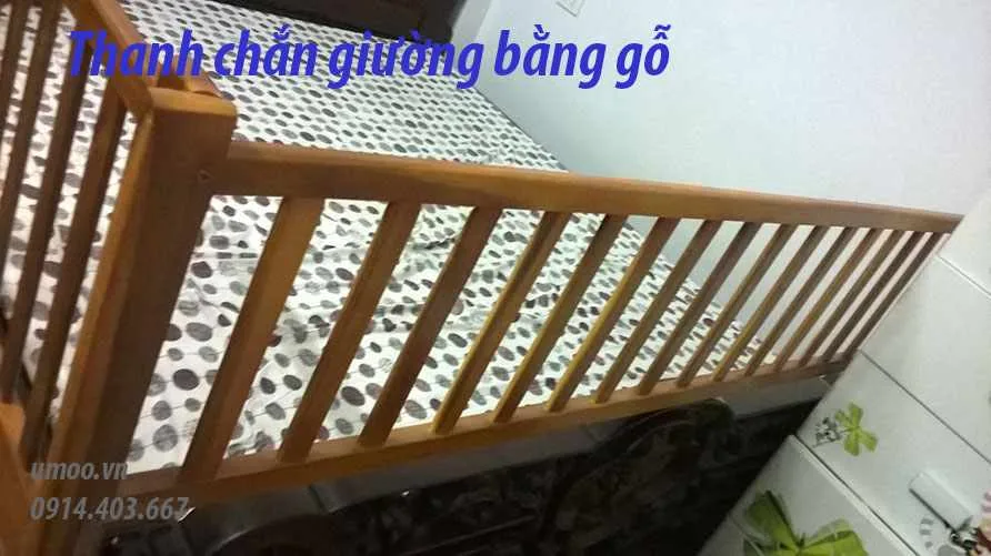 Thanh chắn giường bằng gỗ cho bé 2m, 1,8m