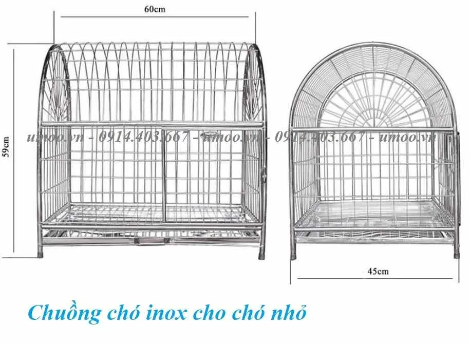 Chuồng chó inox mái vòm U1 3 Chuồng chó inox mái vòm