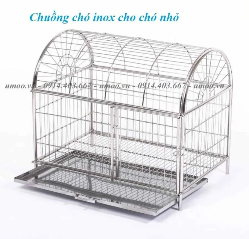 Chuồng chó inox mái vòm U1 2 Chuồng chó inox mái vòm