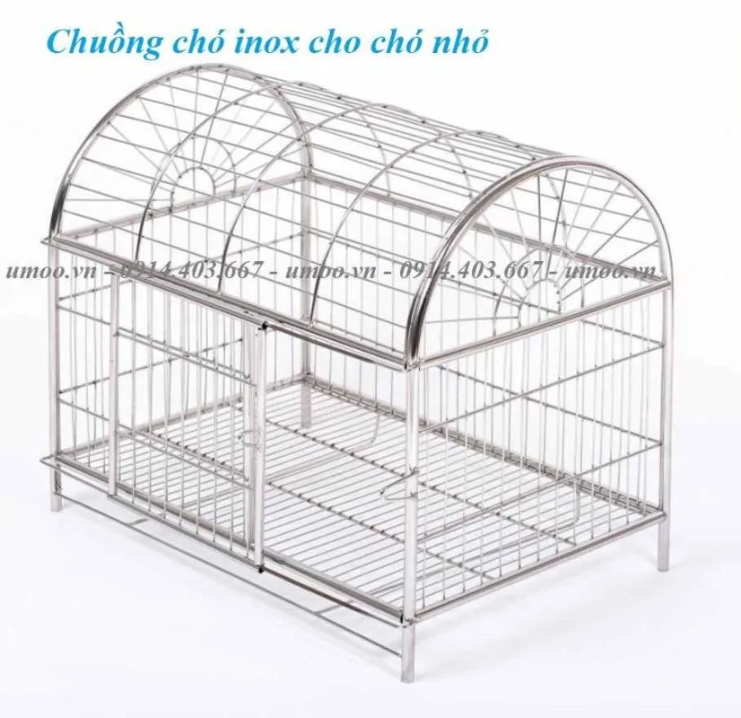 Chuồng chó inox mái vòm U1 1 Chuồng chó inox mái vòm
