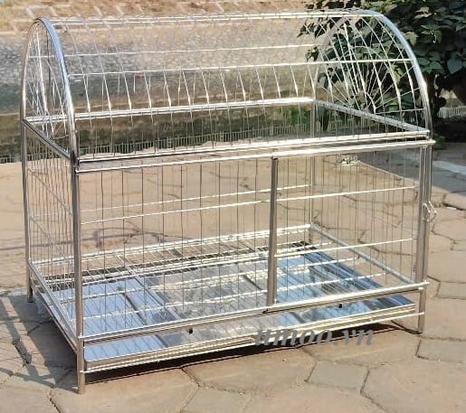Chuồng chó inox U3 2 chuồng chó inox U3, lồng mèo, lồng chó nhỏ U3 mái vòm