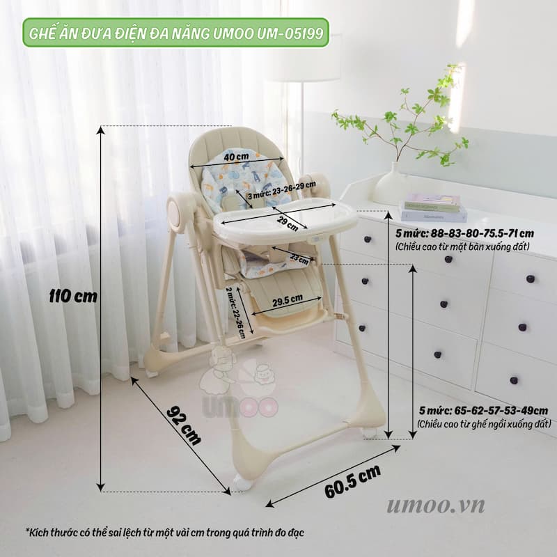 Ghế ăn đưa điện đa năng Umoo UM-05199 4 ghế ăn đưa điện Umoo UM-05199