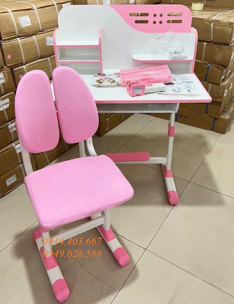 Bàn học chống gù UM2505 kèm ghế 6 Bàn học chống gù UM2505 kèm ghế cho bé vào lớp 1, tiểu học, cấp 2