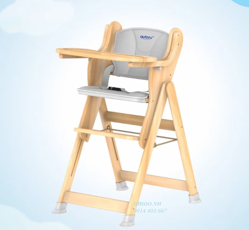 Ghế ăn dặm H1 gỗ tự nhiên 1 ghế ăn dặm H1 Autoru bằng gỗ