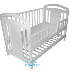 Cũi trẻ em teddy, giường cũi cho bé tedy gỗ sồi tự nhiên